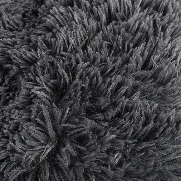 Deep Gray Luxury Furry Soft Adorable Trendy Pompom Throw Pillow Decor Cover Set - Picture 4 of 8